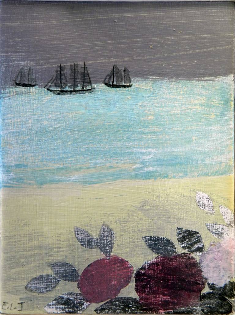 Emma Jeffryes - Trawlers off St Ives with Flowers