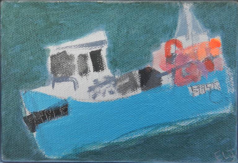 Emma Jeffryes - Blue Fishing Boat Newlyn