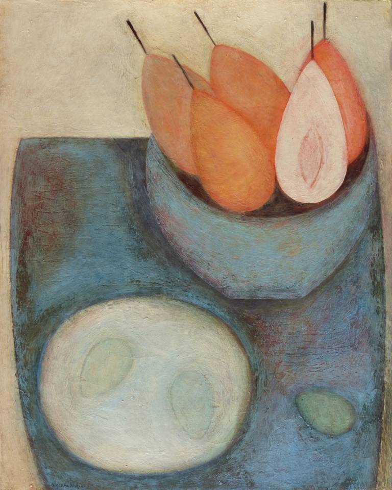 Blue Table with Eggs and Pears (sold)