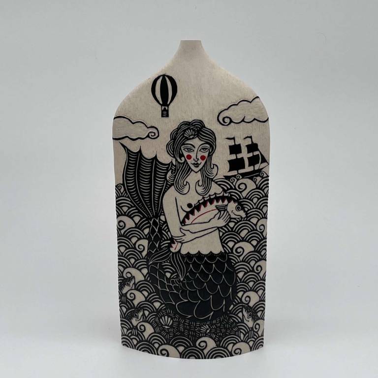 Mermaid with Balloon and Fish - Russell Martin