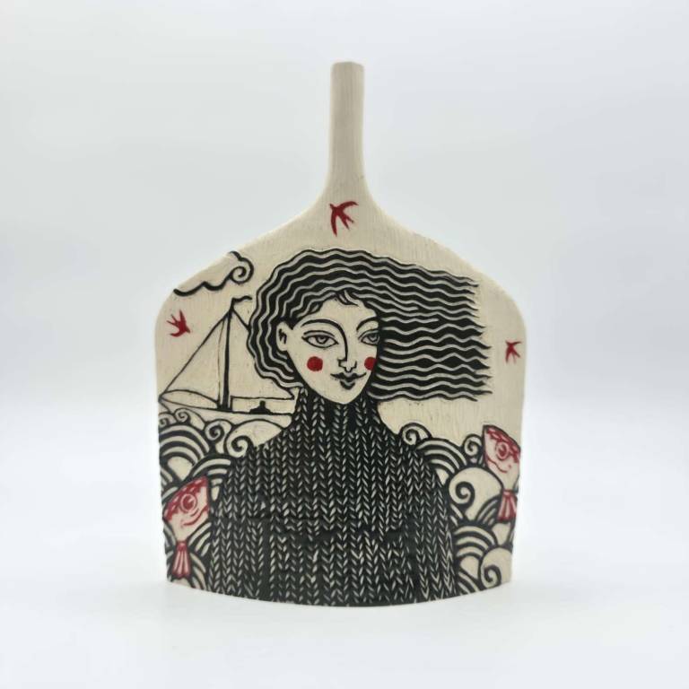 Fisher Girl and Boat - Russell Martin