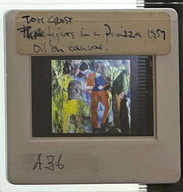 Three figures in a piazza 1957 - Tom Cross