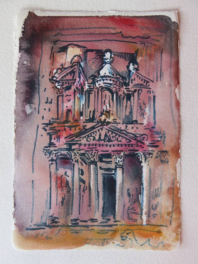 In front of the Treaury at Petra, Jordan - Neil Pittaway