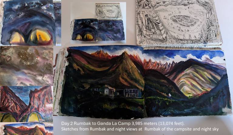 Day 2 Sketches from Rumbak and Ganda La Camp - Neil Pittaway