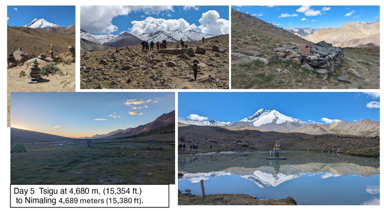 Day 5 Tsigu to Nimaling, views of Kang Yatse I and Kang Yatse II - Neil Pittaway