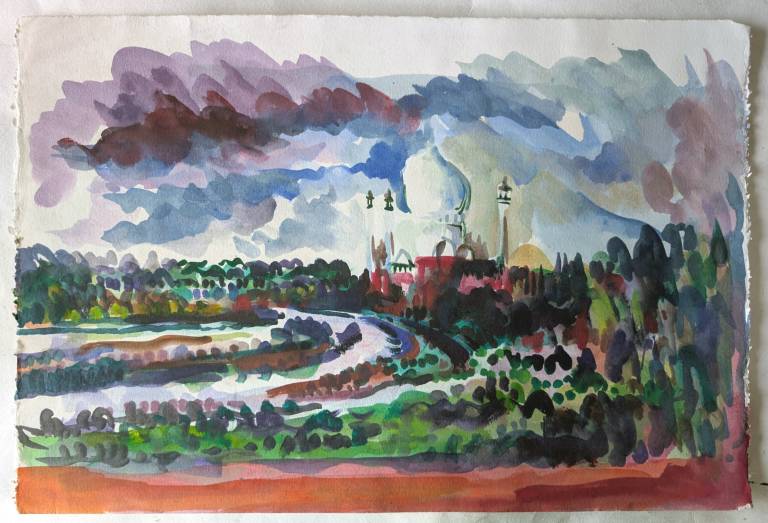 The Taj Mahal from the banks of the Yamuna River, Agra, India - Neil Pittaway