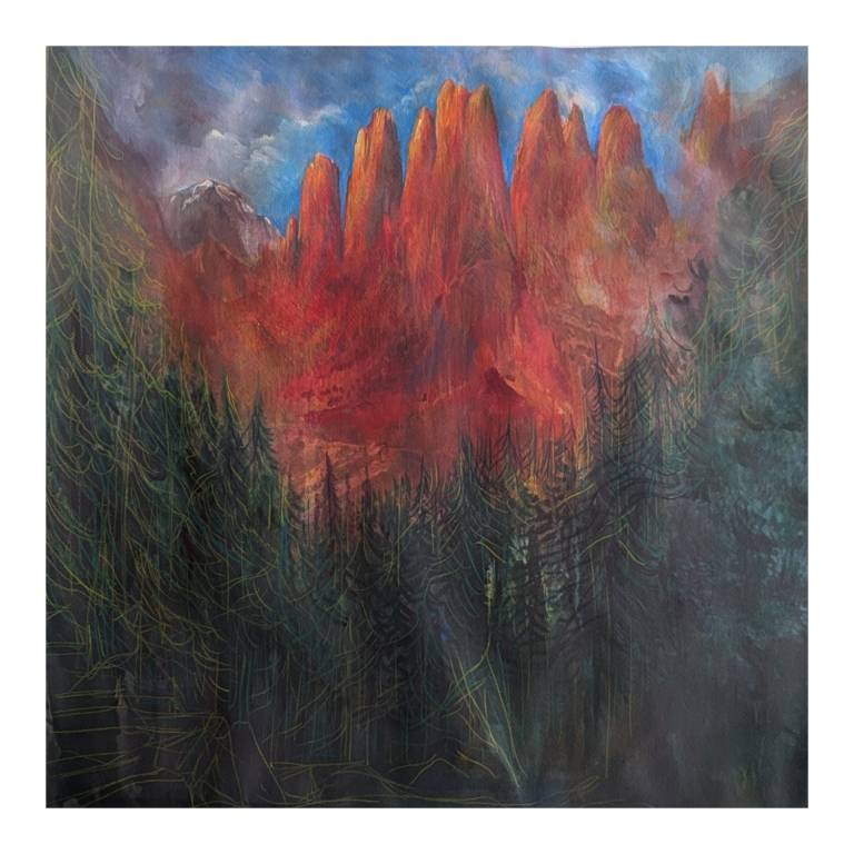 'Enrosadira', the Dolomites at Sunrise from a mountain forest trail - Neil Pittaway