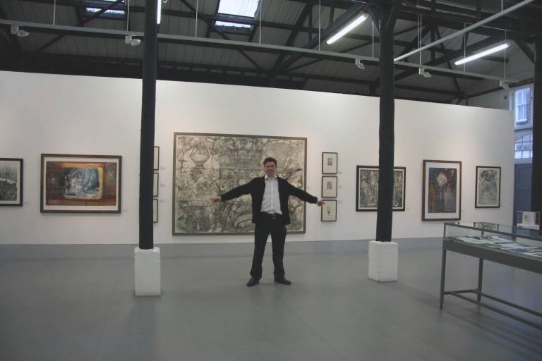 The Artist with his work in his solo show at King's Lynn Arts Centre, England, 2 - Neil Pittaway