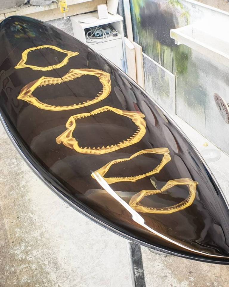 ☢ Surfboard-mounted Fibre Print - 