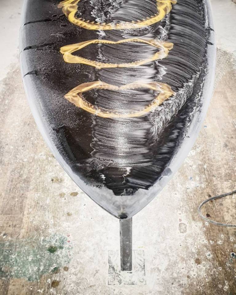 ☢ Surfboard-mounted Fibre Print - 