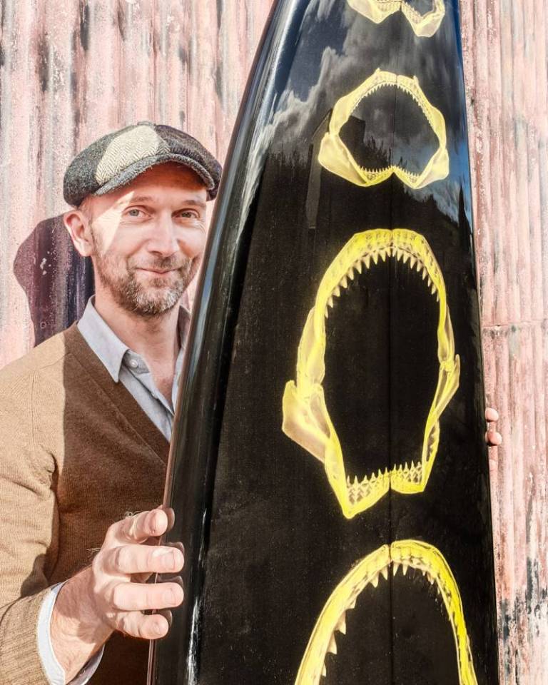 ☢ Surfboard-mounted Fibre Print - 