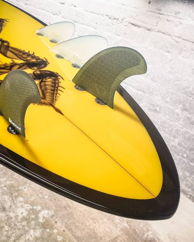 ☢ Surfboard-mounted Fibre Print - 