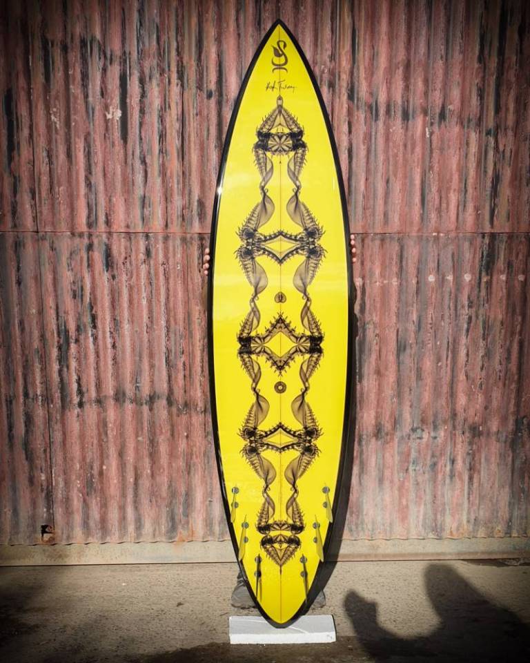 ☢ Surfboard-mounted Fibre Print - 