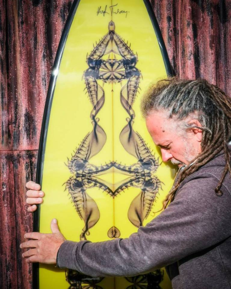 ☢ Surfboard-mounted Fibre Print - 