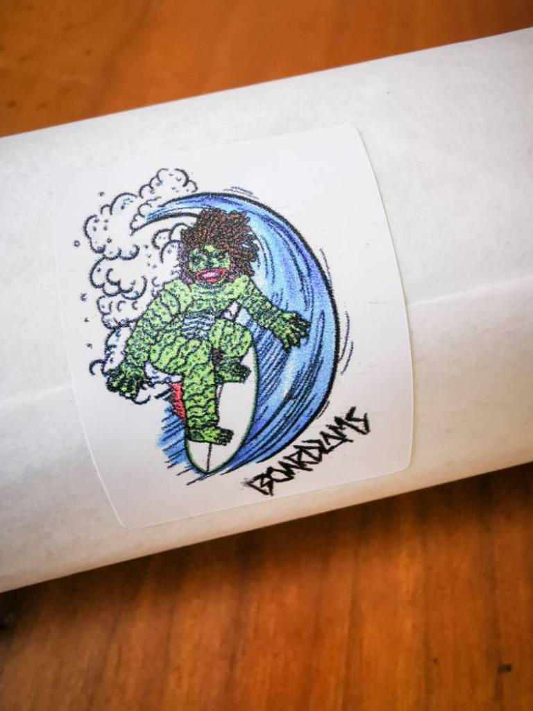 ☢ Surfboard-mounted Fibre Print - 