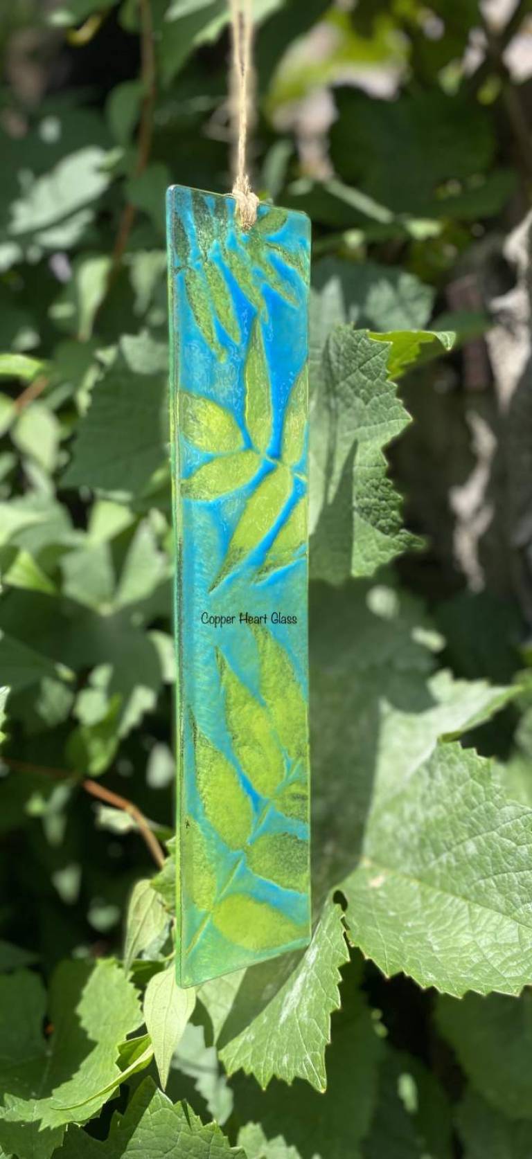 Phytology Suncatcher (Blue/Green) - Copper Heart Glass