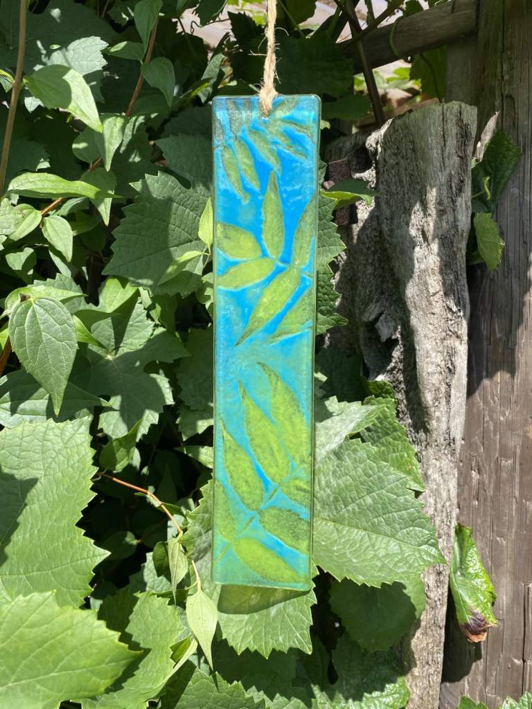 Phytology Suncatcher (Blue/Green) - Copper Heart Glass