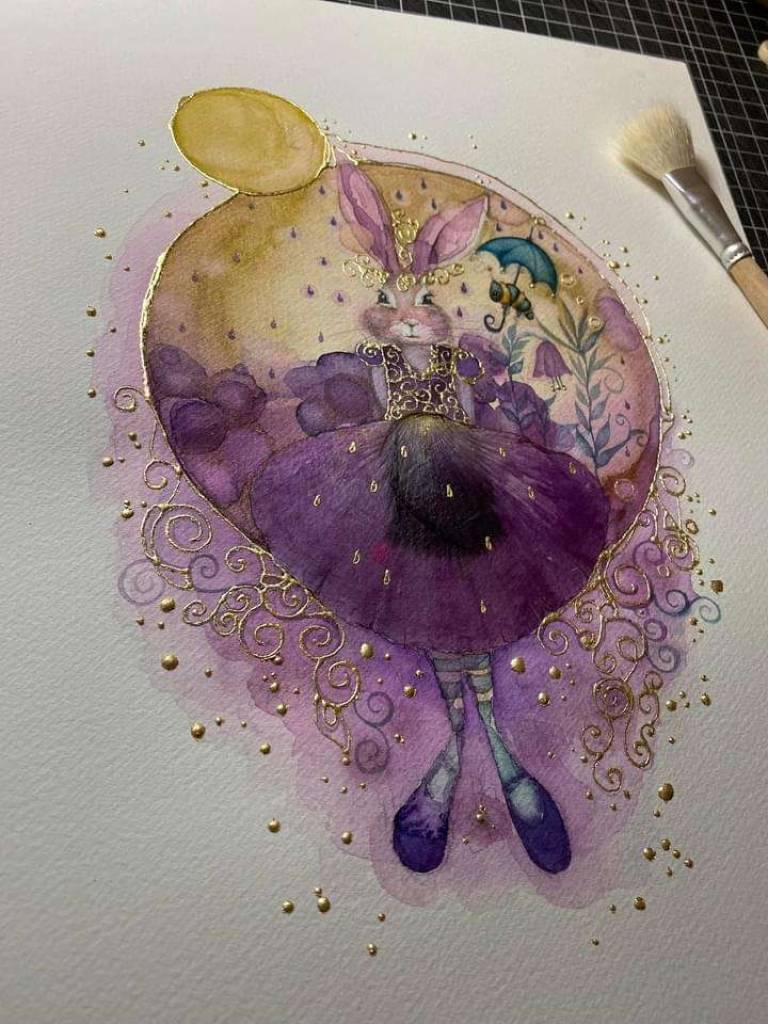 My Purple Poppy Pinafore SOLD - Jilly Henderson