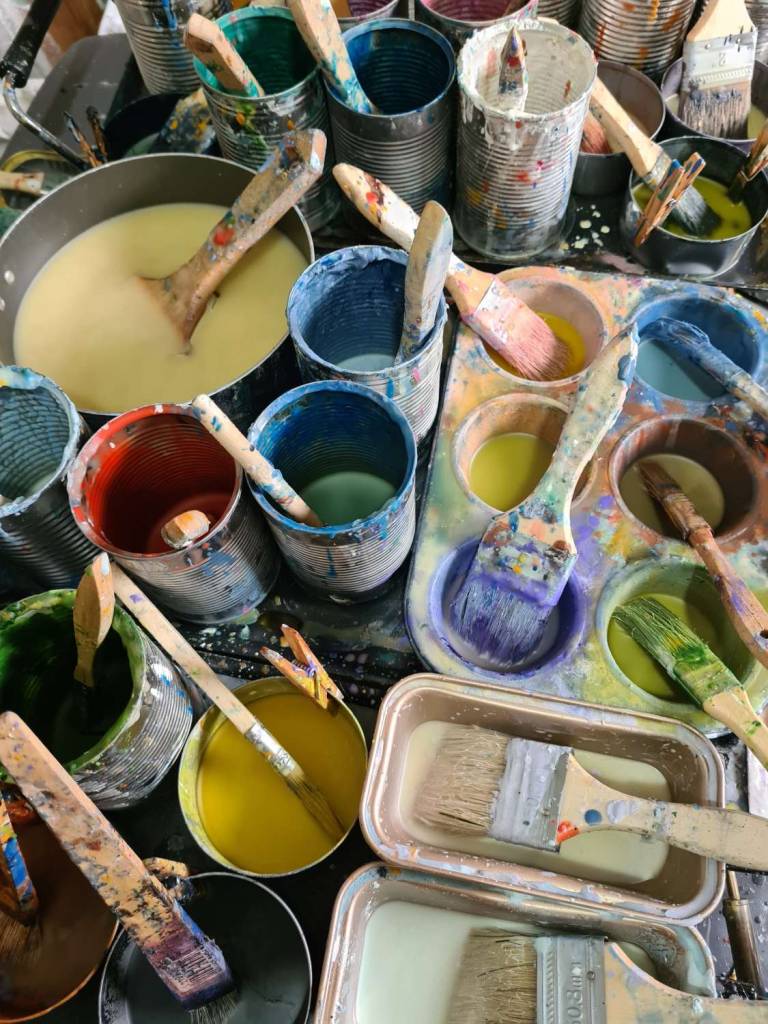Making encaustic art - 