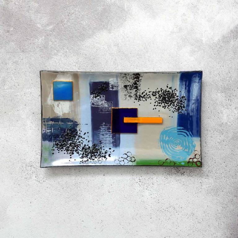 Blue Squares Platter - Jenny Hoole