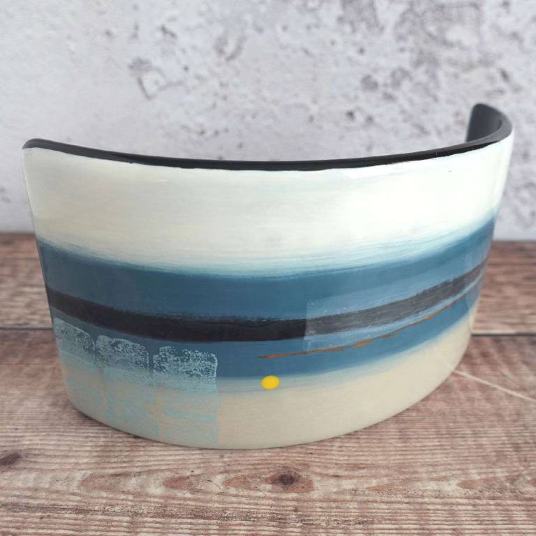 Aquamarine Sands Glass Curve - Jenny Hoole