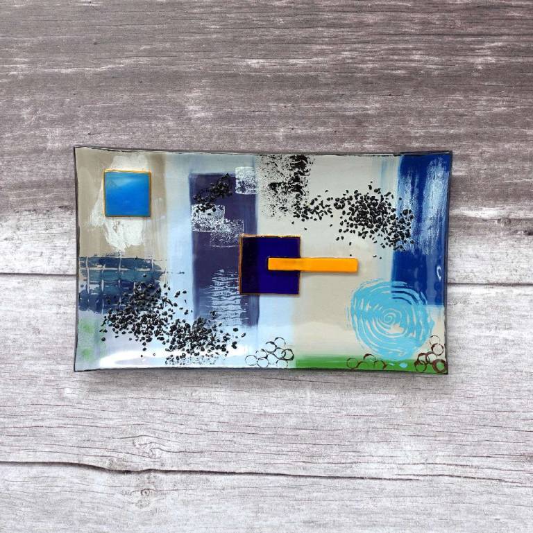 Blue Squares Platter - Jenny Hoole