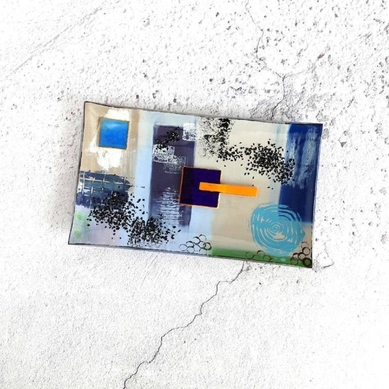 Blue Squares Platter - Jenny Hoole