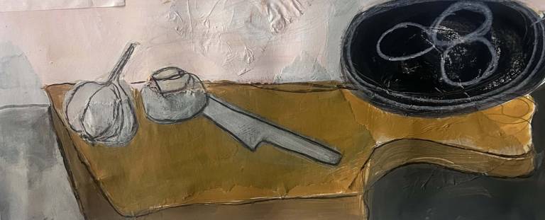 Preparing an omelette - Bev Campbell