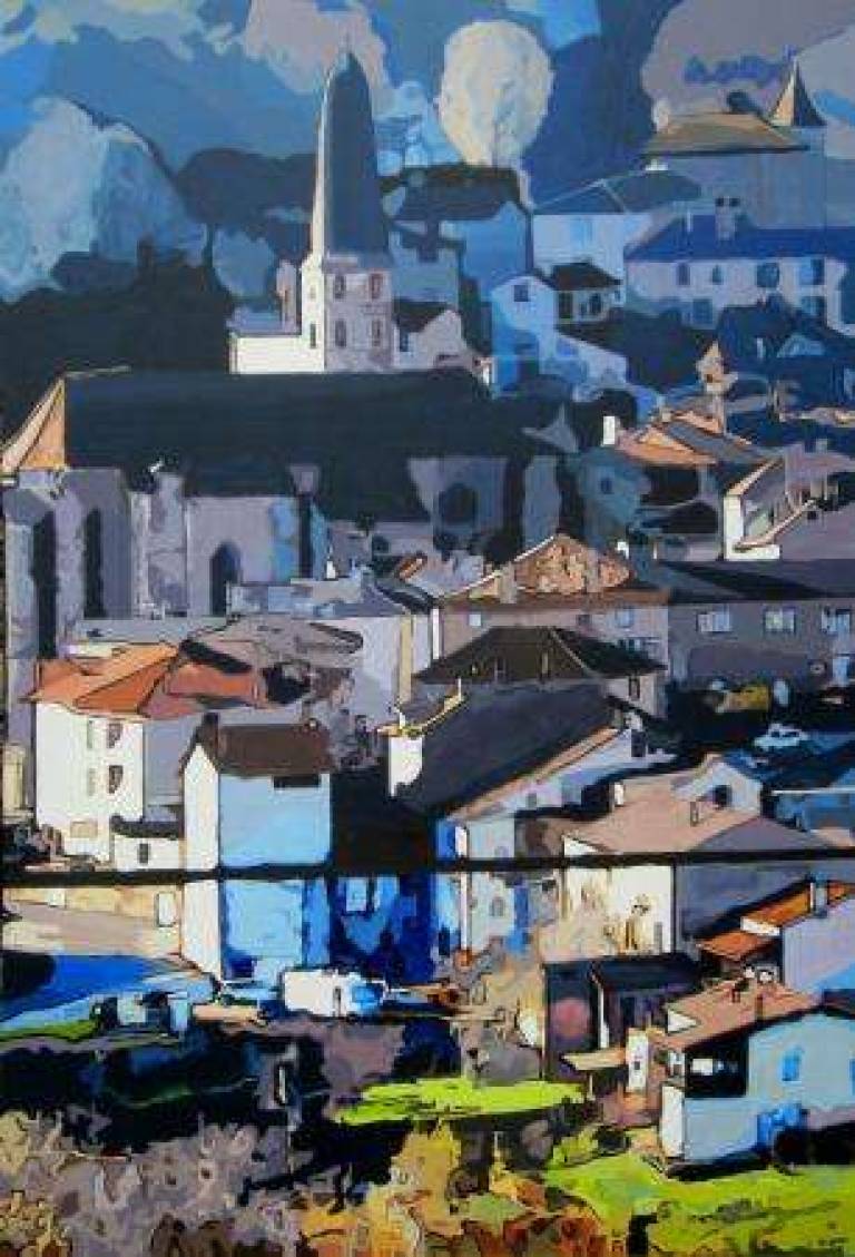 Caylus, SW France, from the East  -  Caylus: Vue de l'Est - Alan Humphries