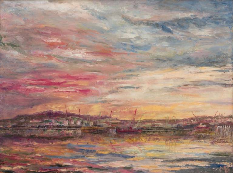 November Sunset over Falmouth Docks, giclee print - Margaret   Beringer