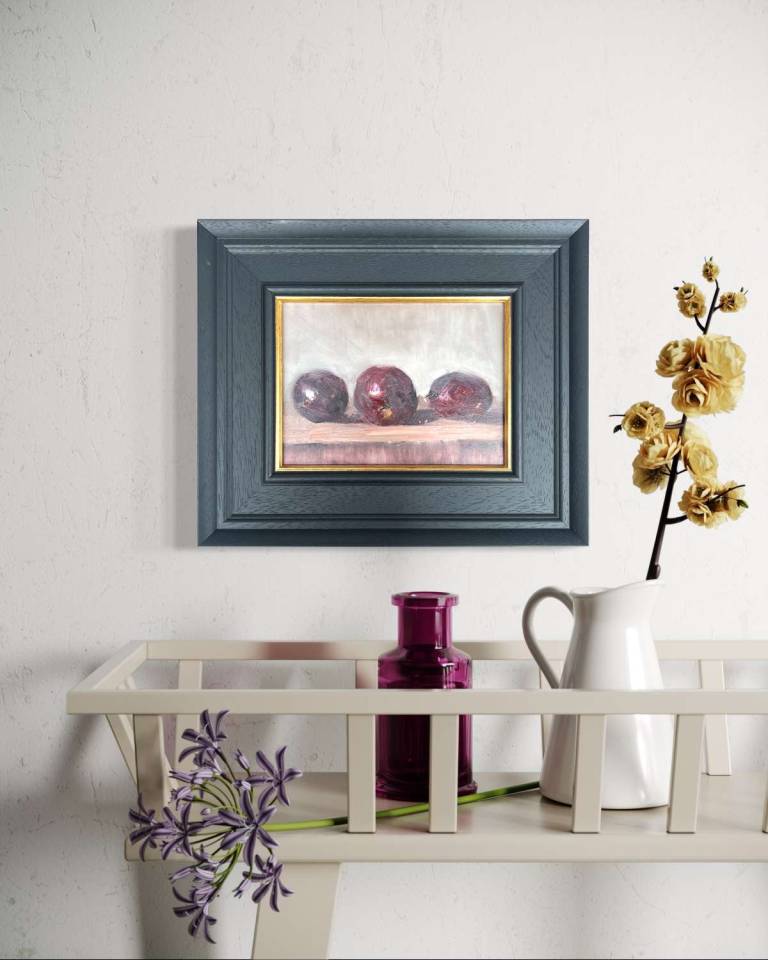 Three Ripe Plums - Still life - Sandy Morgan