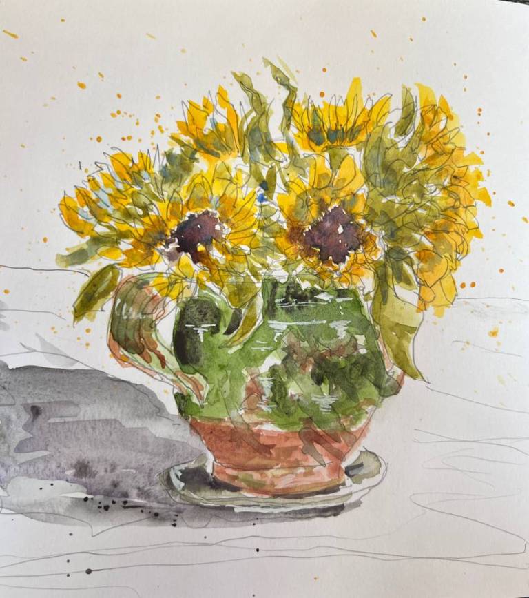 Sunflowers in confit pot - Ronell van Wyk