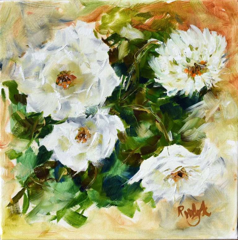 White roses and dahlia - Ronell van Wyk