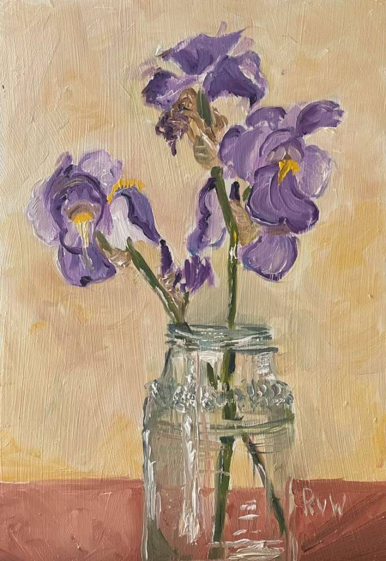 Iris in glass bottle - Ronell van Wyk