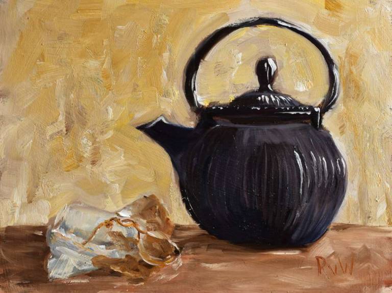Iron teapot and teabag - Ronell van Wyk