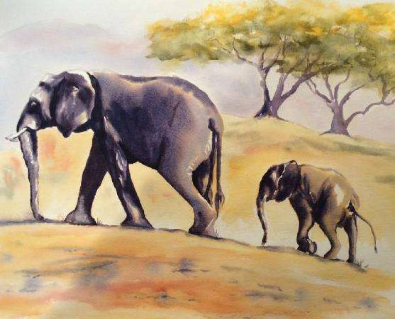 Elephant and calf - Jules Hoare