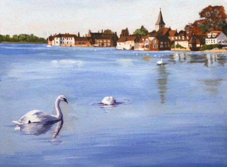 Bosham with swans 2. - Jules Hoare
