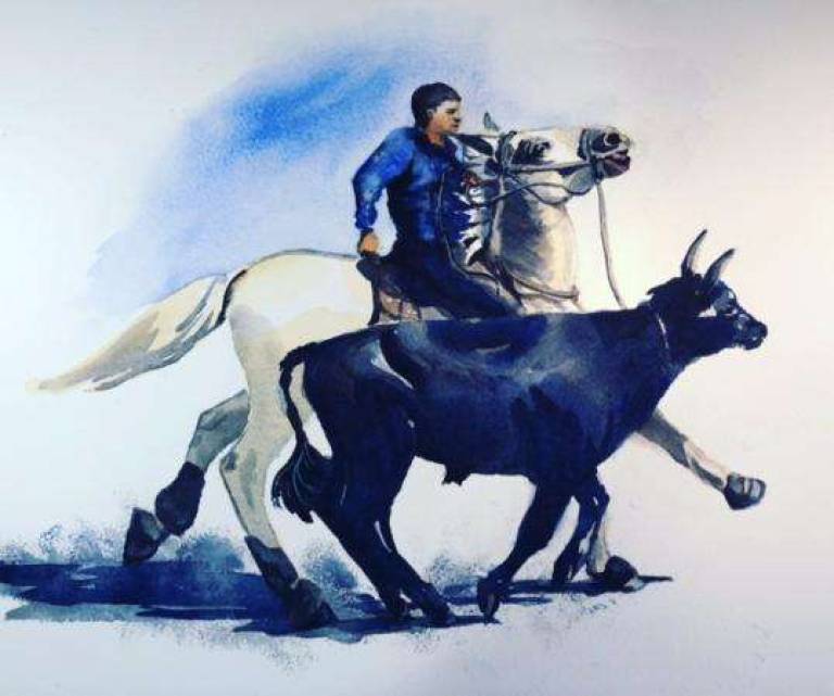 Bull running in the Camargue - Jules Hoare