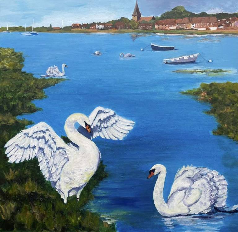 Bosham with swans 1. - Jules Hoare