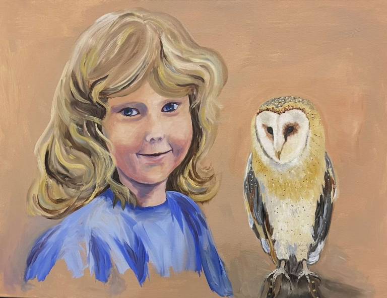 Zoe with barn owl - Jules Hoare