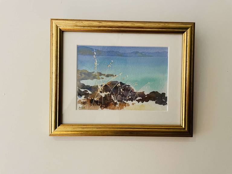 View of Mull from Iona (small watercolour) - Jules Hoare