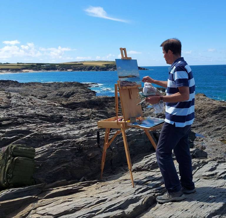Painting Harlyn Bay. 2023. - Andrew Cochrane Dixon