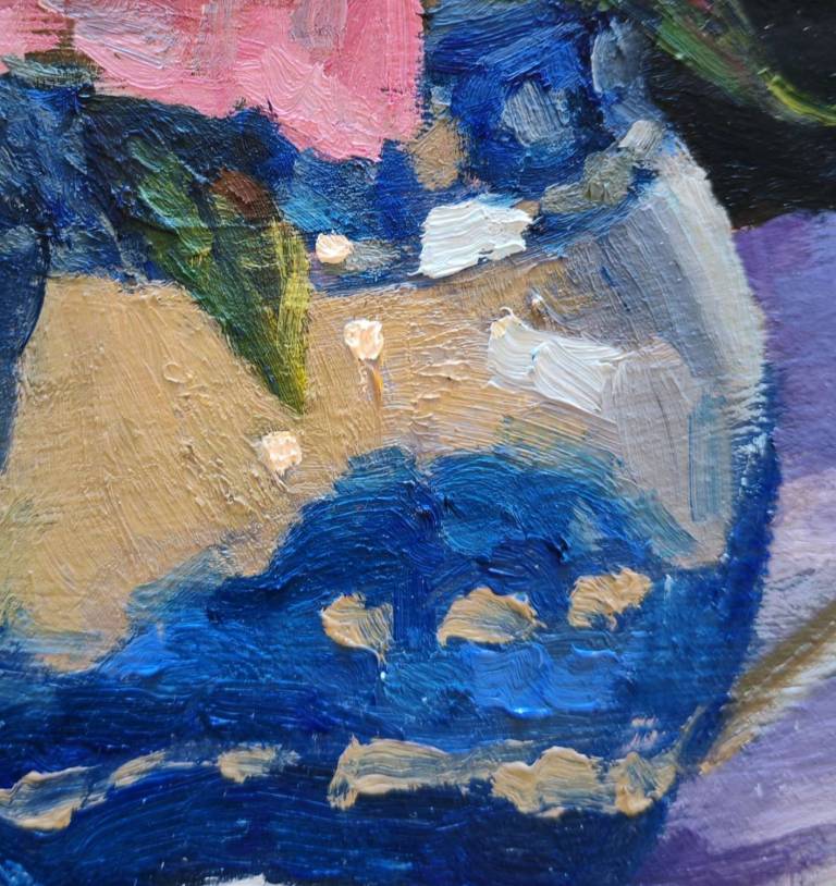 Still life with roses, 2025, detail. - Andrew Cochrane Dixon