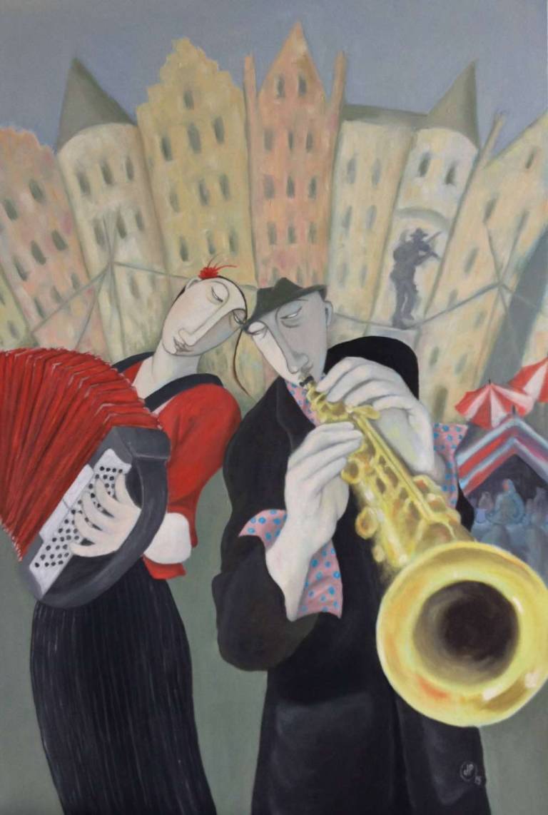 Edinburgh Festival Buskers -SOLD - Joanna powell
