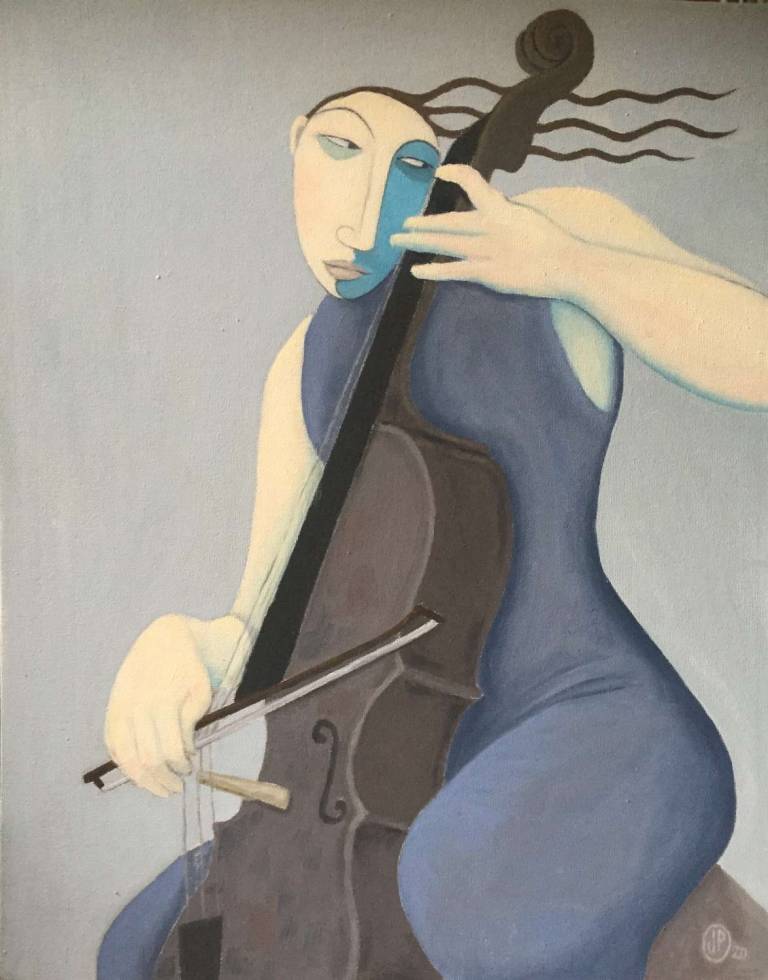 The Blue Cello Player - Joanna powell