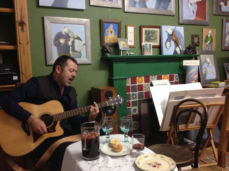 old studio with guitarist - Joanna powell