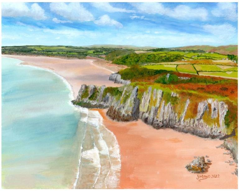 Out going tide, 3 Cliffs Bay - John Mayo