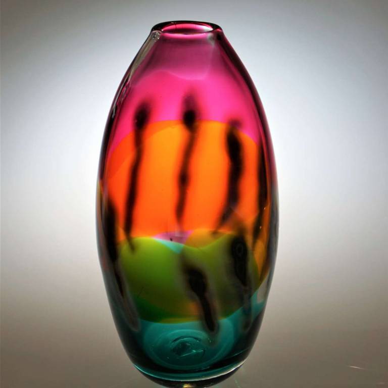 Ruby Amber Green Strappy Vase