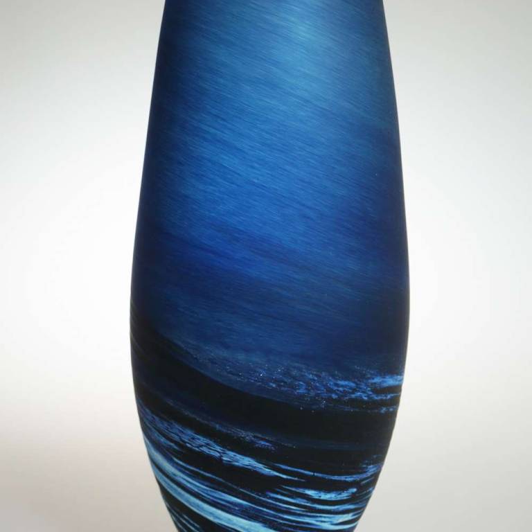 Seascape Tear Vase Steel Blue