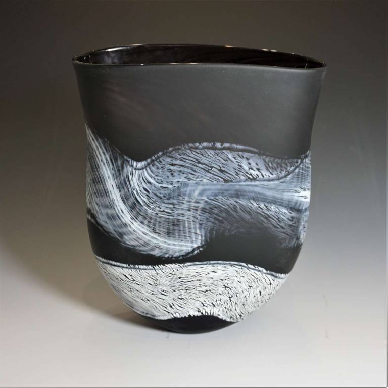 Medium Flat Vase Monochrome